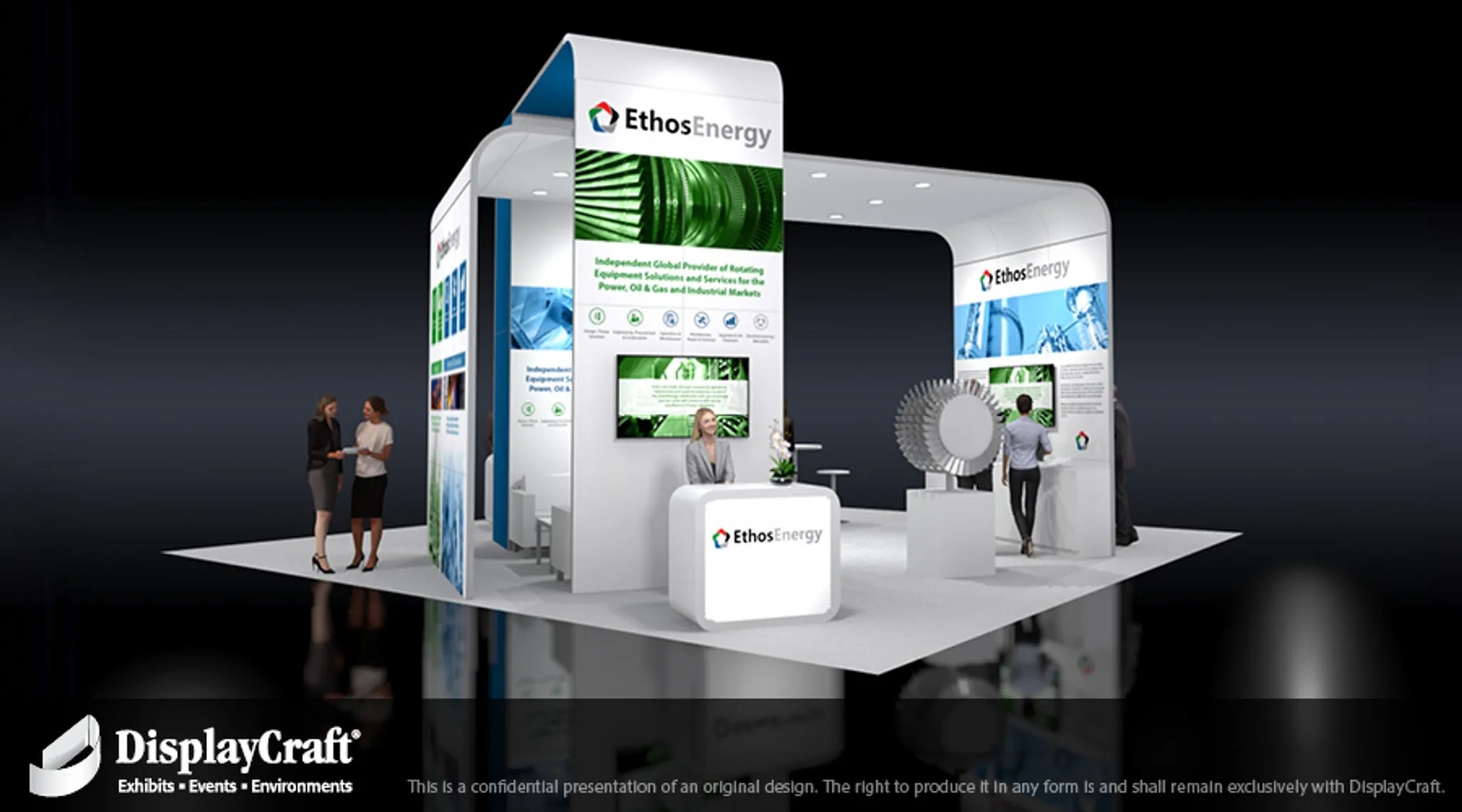 30x30 Island booth design by DisplayCraft